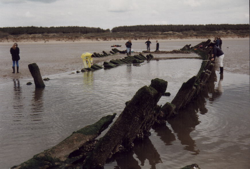 Surveying on Cefn Sidan Sands in 1966